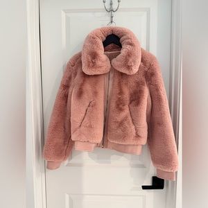 Pink Faux-Fur jacket, size small